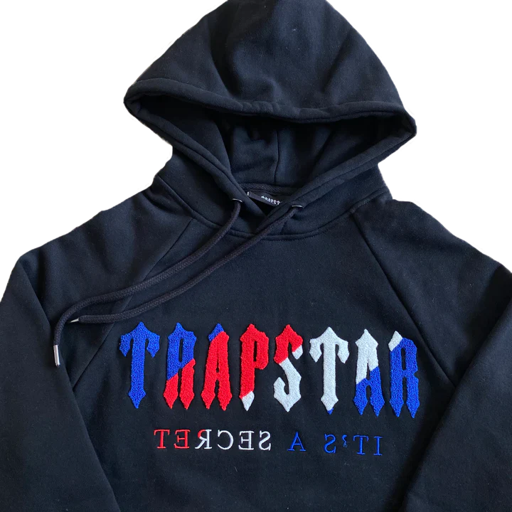 TRAPSTAR CHENILLE DECODED HOODED TRACKSUIT (BLACK REVOLUTION EDITION)