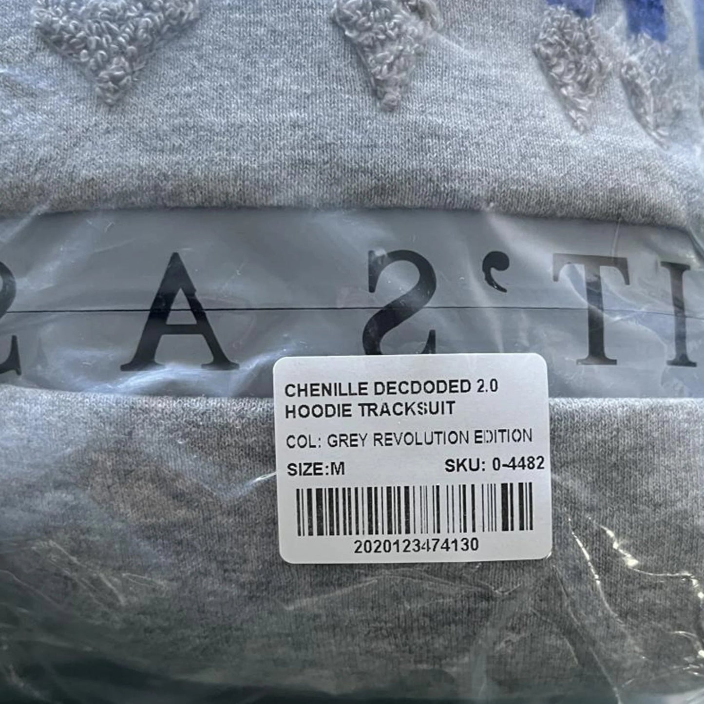 TRAPSTAR CHENILLE DECODED 2.0 HOODED TRACKSUIT (GREY REVOLUTION EDITION)