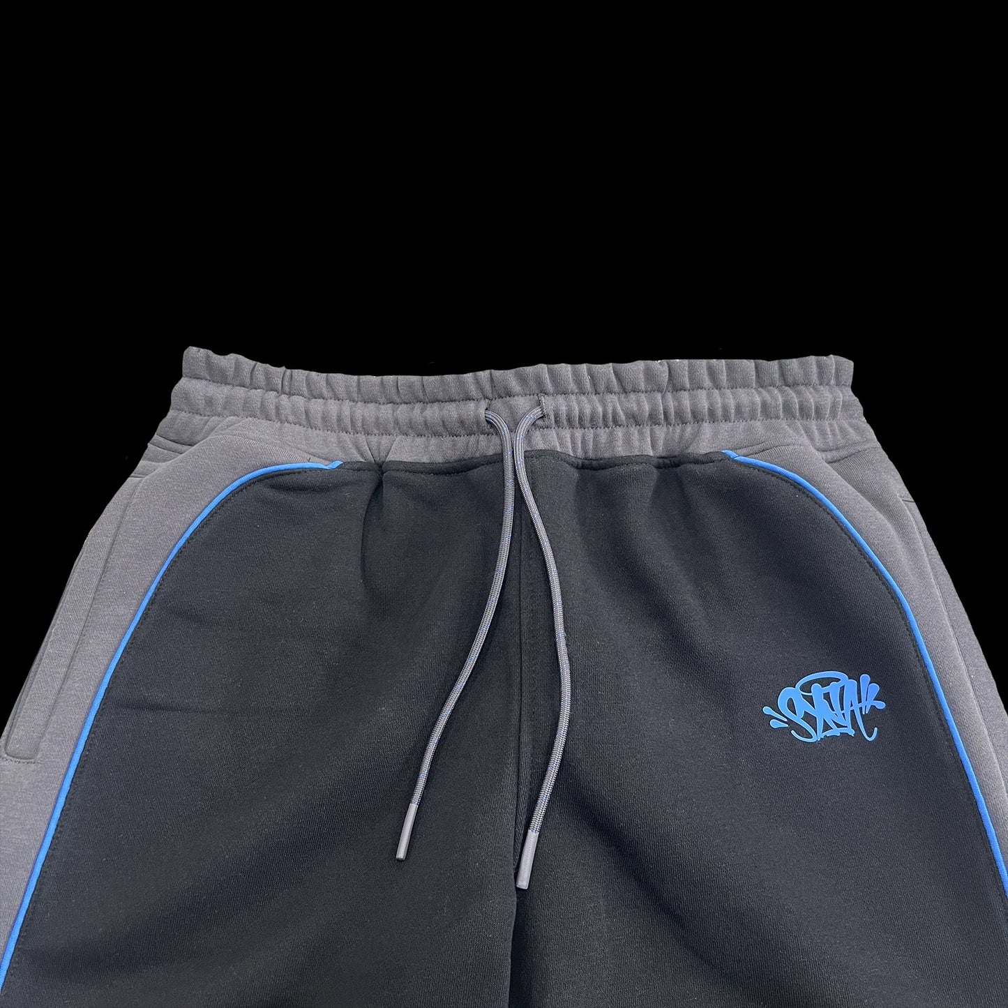 SYNA WORLD PIPE HOODIE & SHORT SET - (BLACK/GREY/BLUE)