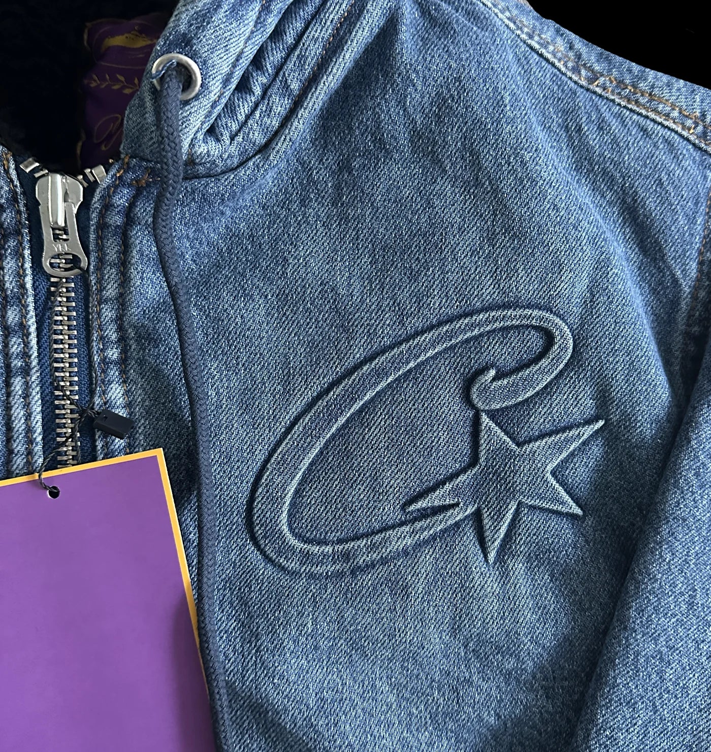 CORTEIZ EMBOSSED C-STAR DENIM JACKET (BLUE)