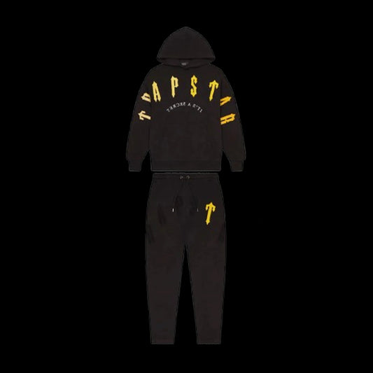 TRAPSTAR IRONGATE ARCH CHENILLE 2.0 TRACKSUIT (BLACK/YELLOW)