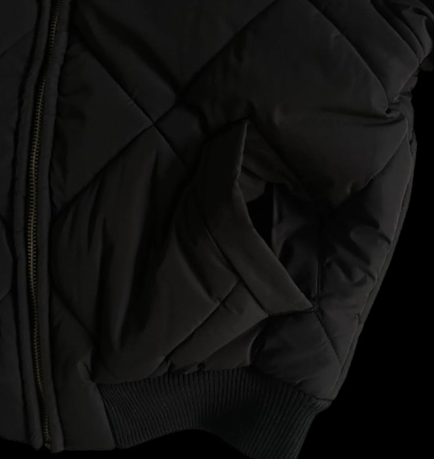 ENGLISH QUILTED BOMBER JACKET (BLACK)