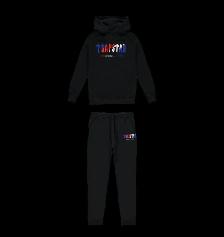 TRAPSTAR CHENILLE DECODED HOODED TRACKSUIT (BLACK REVOLUTION EDITION)