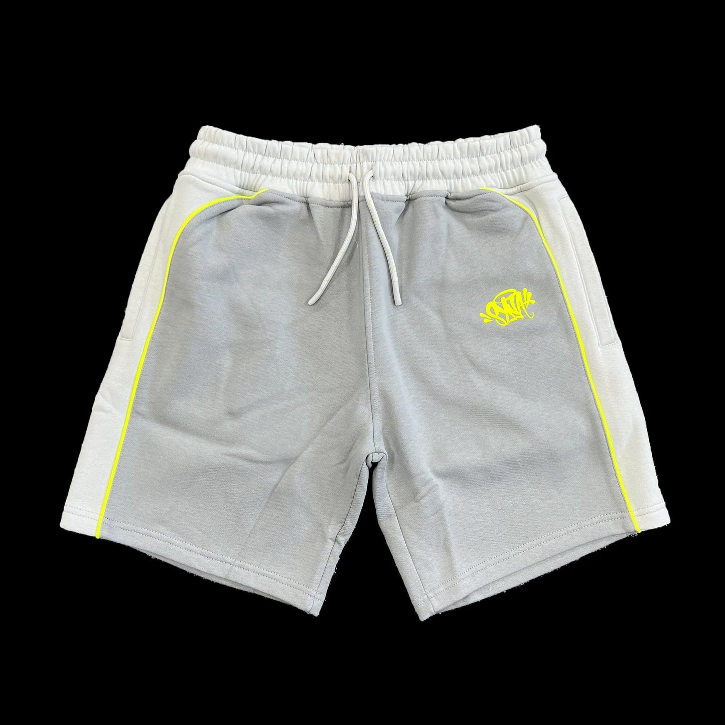 SYNA WORLD PIPE HOODIE & SHORT SET - (GREY/YELLOW)