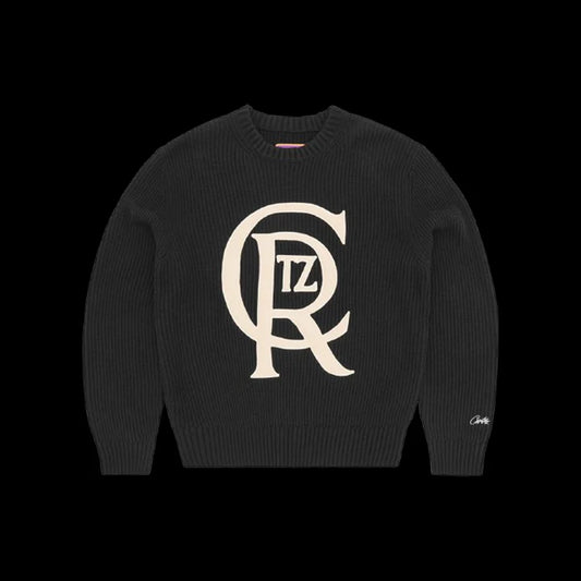 CORTEIZ CREST KNIT SWEATER (BLACK)