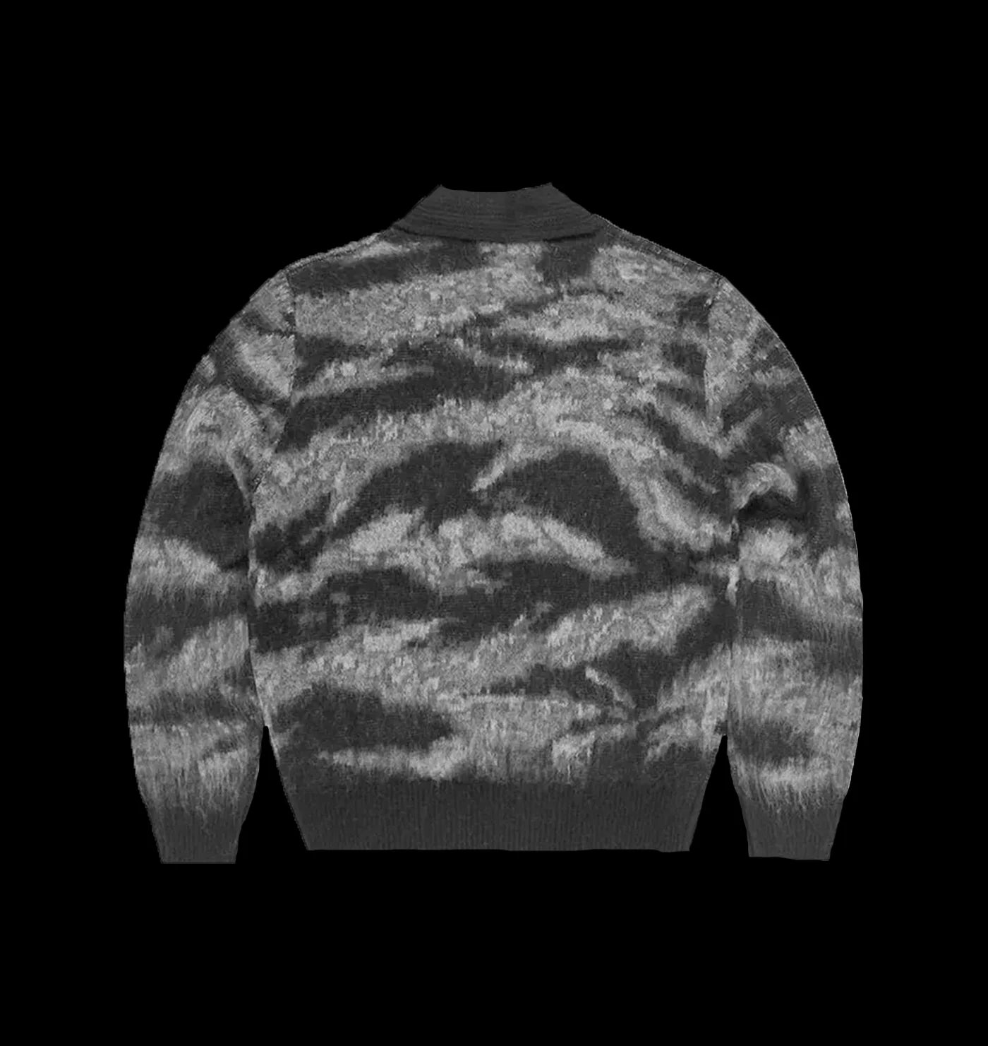 CORTEIZ MOHAIR FUZZY COLLAR SWEATER (BLACK CAMO)