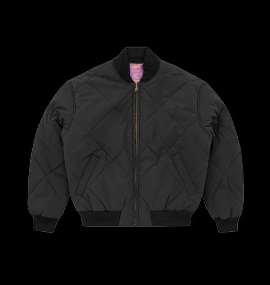 ENGLISH QUILTED BOMBER JACKET (BLACK)