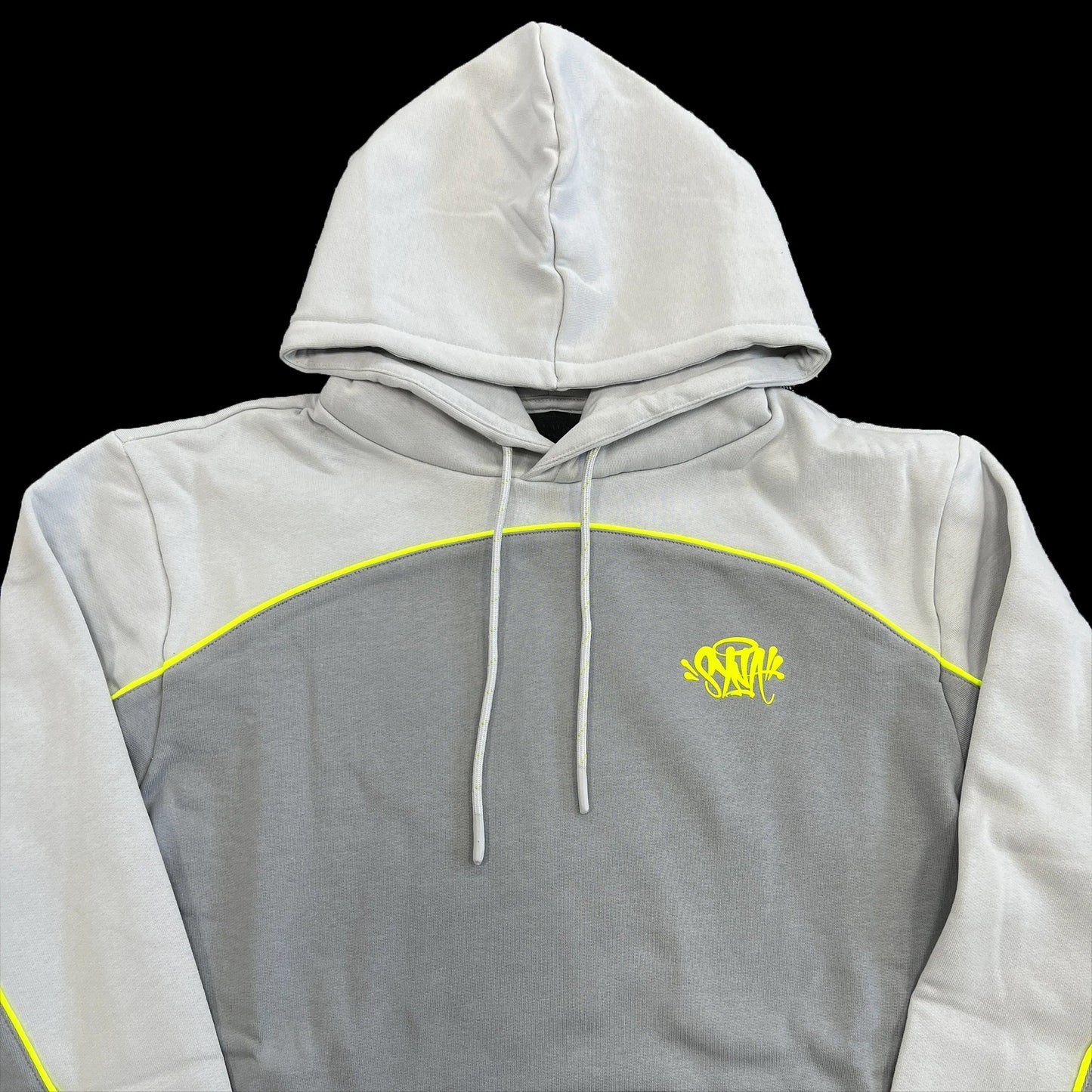 SYNA WORLD PIPE HOODIE & SHORT SET - (GREY/YELLOW)