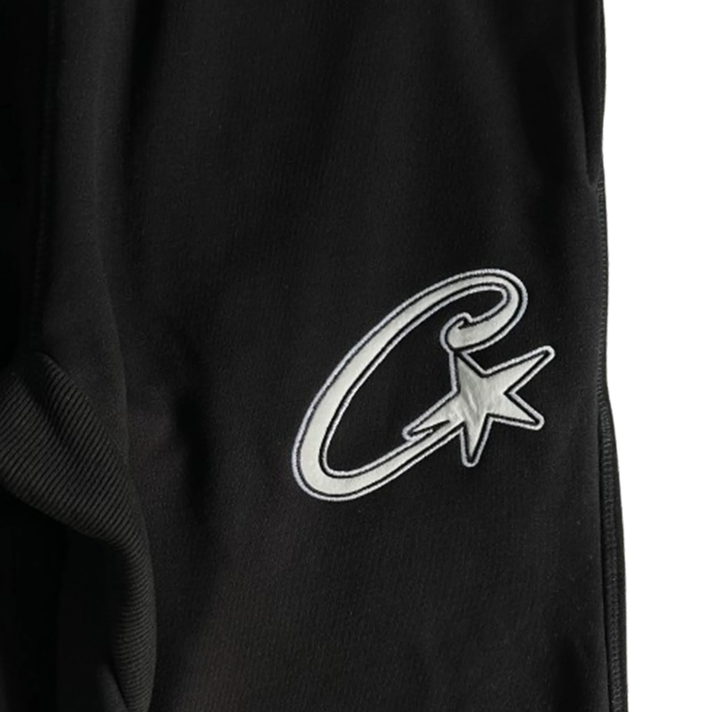 CORTEIZ SATIN C STAR APPLIQUE TRACKSUIT (BLACK)