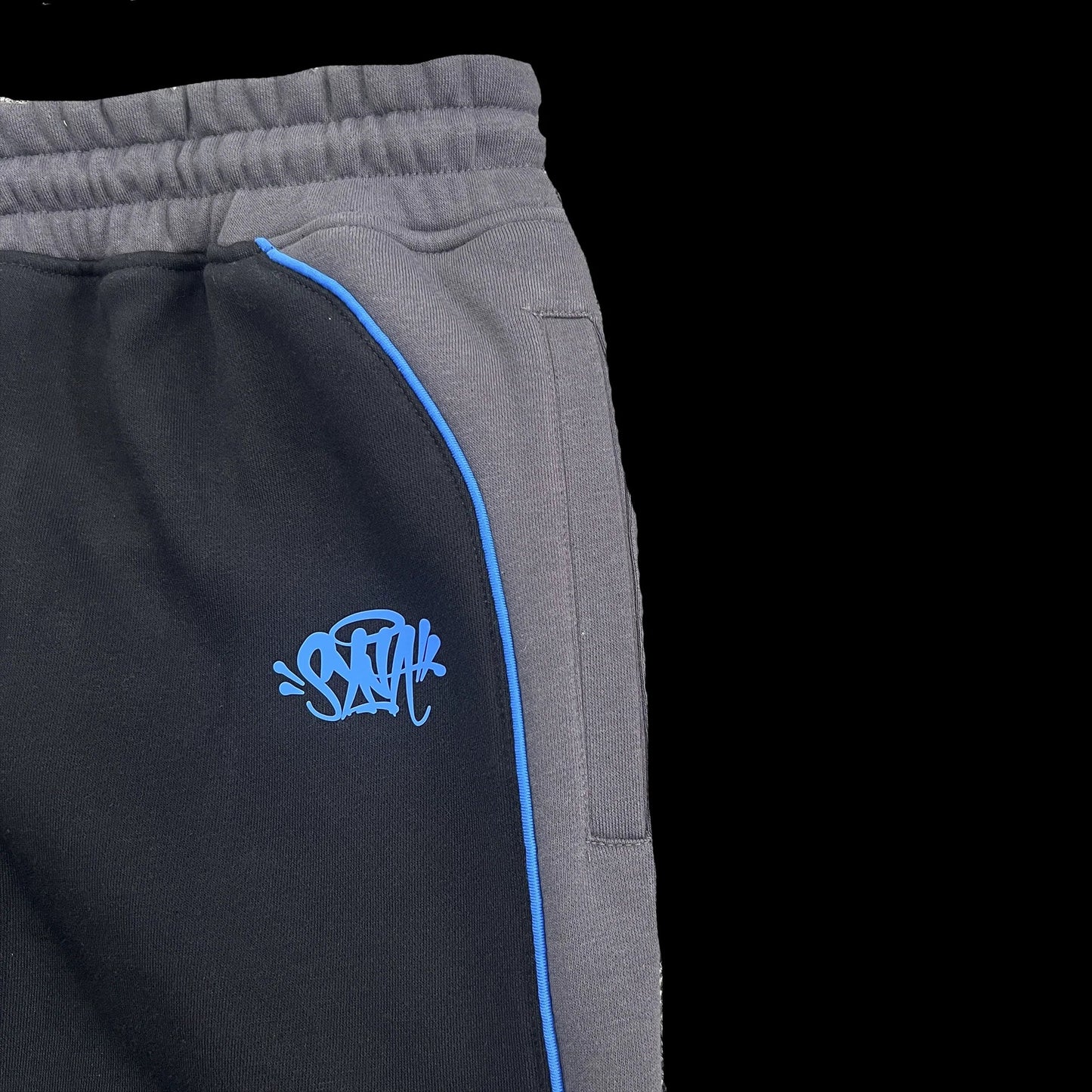 SYNA WORLD PIPE HOODIE & SHORT SET - (BLACK/GREY/BLUE)