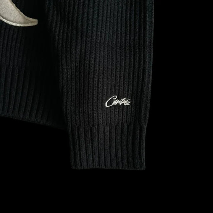 CORTEIZ CREST KNIT SWEATER (BLACK)