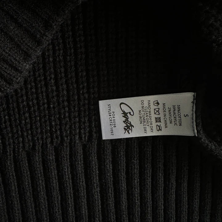 CORTEIZ CREST KNIT SWEATER (BLACK)