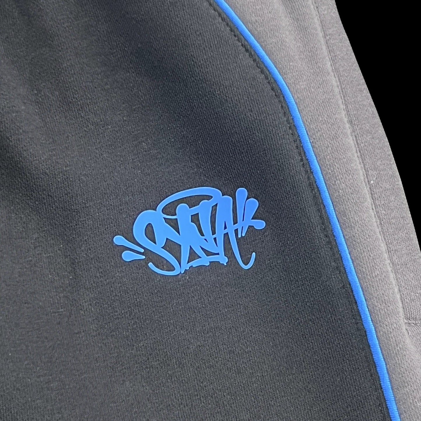 SYNA WORLD PIPE HOODIE & SHORT SET - (BLACK/GREY/BLUE)