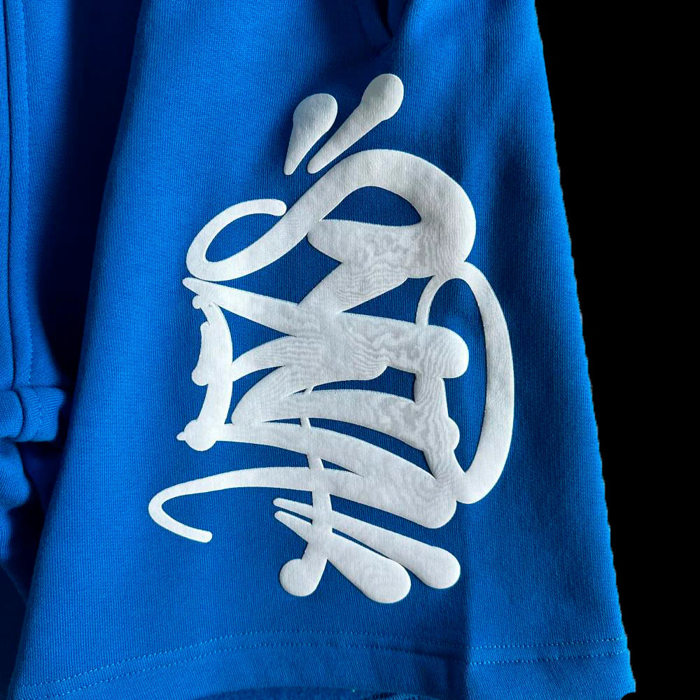 SYNA WORLD T-SHIRT & SHORTS LOGO SET - (BLUE / WHITE)