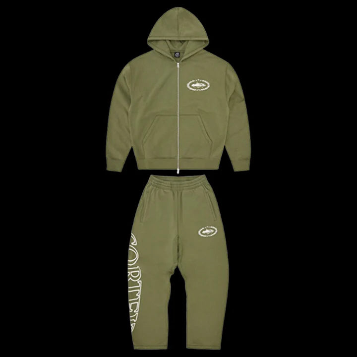 CORTEIZ SUPERIOR ROYALE ZIP TRACKSUIT (OLIVE)