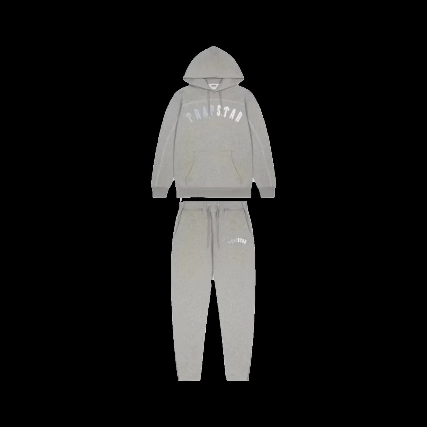 TRAPSTAR IRONGATE CHENILLE ARCH HOODED TRACKSUIT (GREY/ICE BLUE)