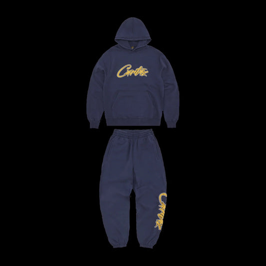 CORTEIZ SATIN APPLIQUE ALLSTARZ TRACKSUIT - (NAVY)