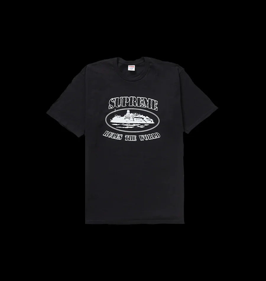 SUPREME X CORTEIZ ALCTRAZ TEE (BLACK)