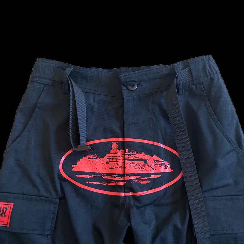 CORTEIZ GUERILLAZ CARGOS (BLACK/RED)