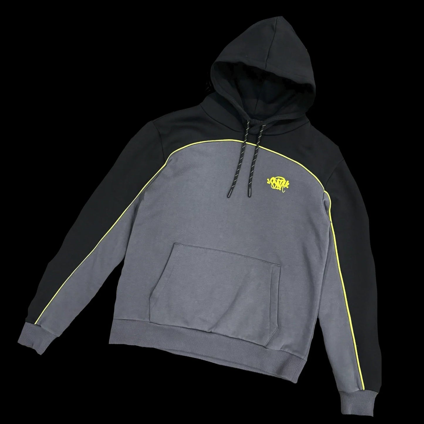 SYNA WORLD PIPE HOODIE & SHORT SET - (GREY/BLACK/YELLOW)